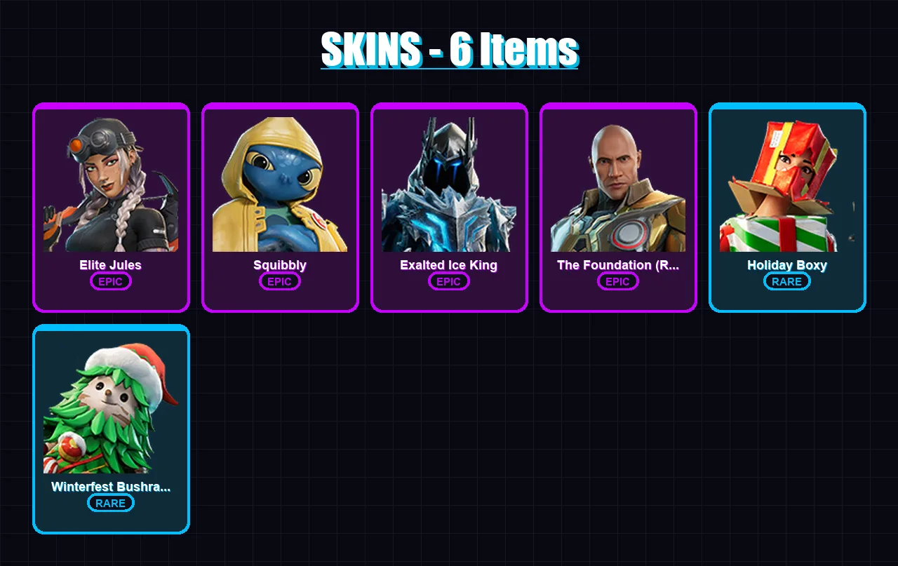 [PC/XBOX/PSN] | Elite Jules | Squibbly | Exalted Ice King | 6 skin | Lv87
