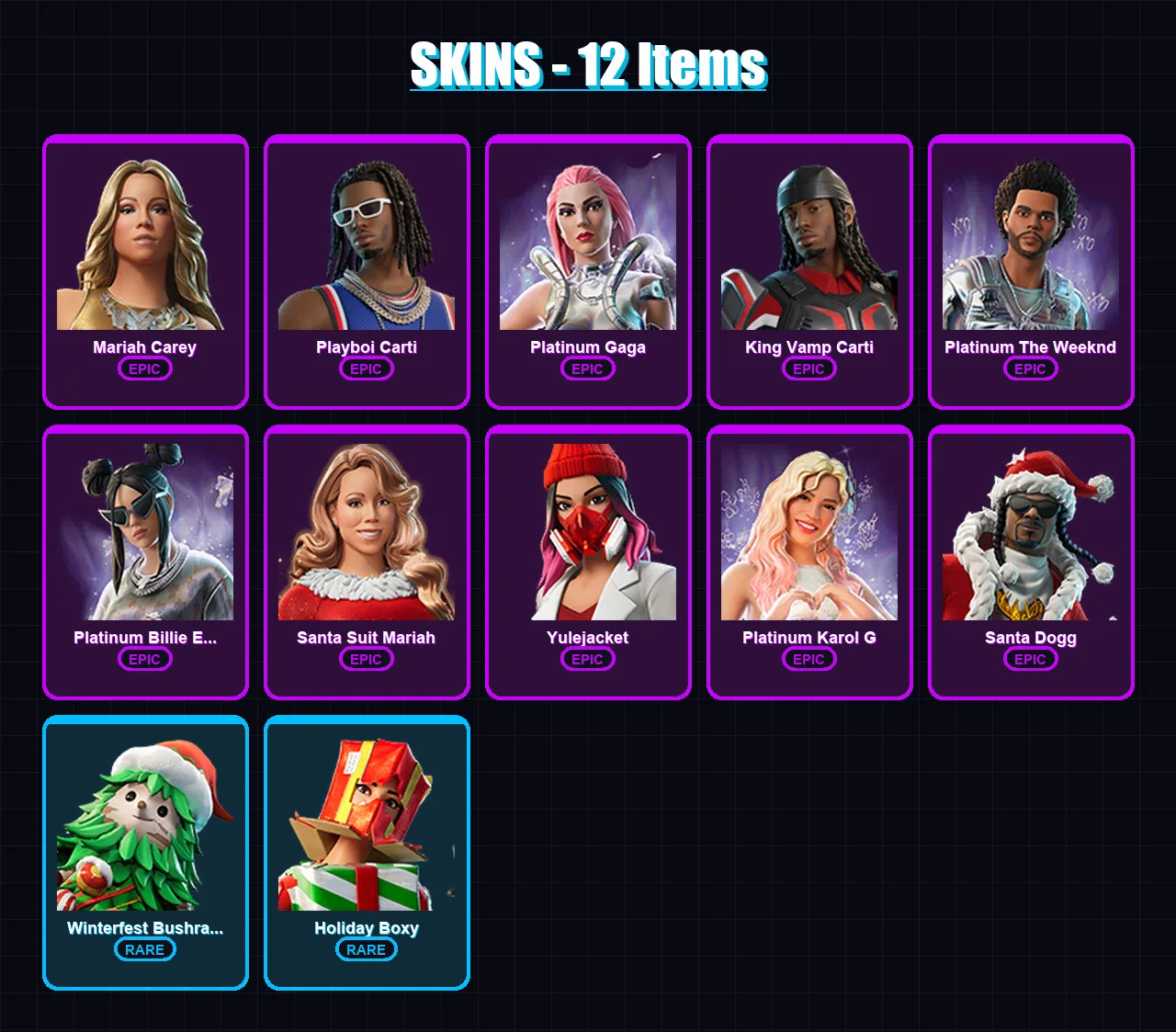[PS4/PS5/XBOX/PC] | Mariah Carey | Playboi Carti | Platinum Gaga | 12 skin | Lv307