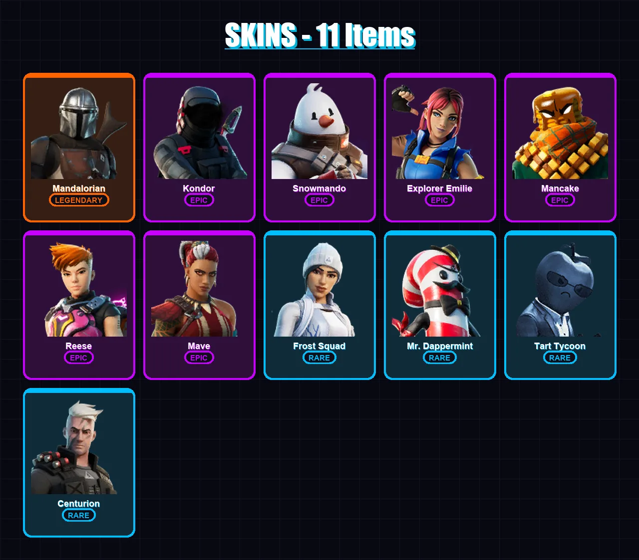 [PS4/PS5/XBOX/PC] | Mandalorian | Kondor | Snowmando | Explorer Emilie | Mancake | 11 skin | 17 pickaxe | 17 emote | 22 glider | Lv489