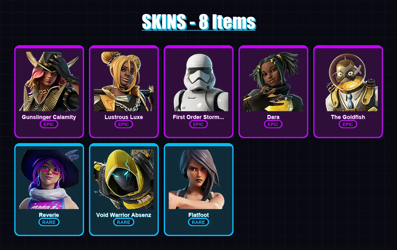 [PC/XBOX/PSN] | Gunslinger Calamity | Lustrous Luxe | First Order Stormtrooper | 8 skin | Lv135