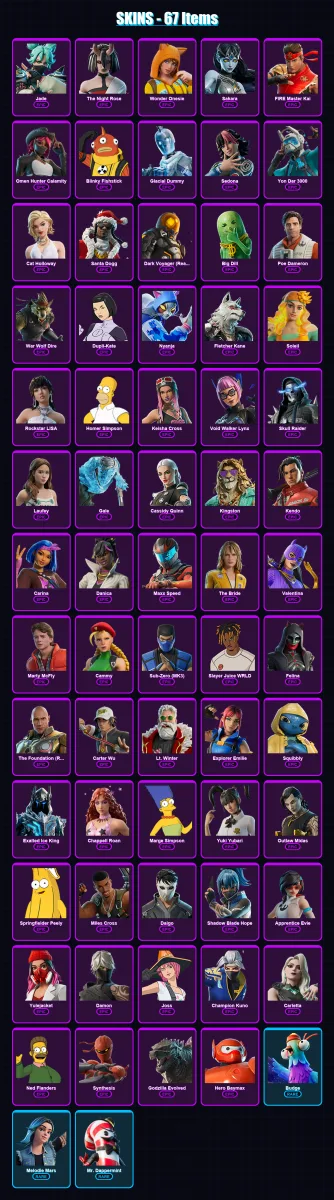 [PC/PSN] | Jade | The Night Rose | Wonder Onesie | Sakara | FIRE Master Kai | 67 skin | 96 pickaxe | 69 emote | 56 glider | Lv823