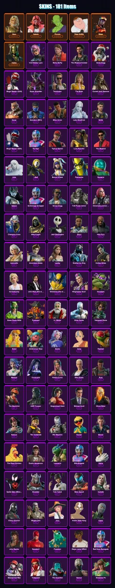 [PC/PSN] | Zeus | Valeria | Piccolo | Peter Griffin | Blaze | 181 skin | 210 pickaxe | 173 emote | 115 glider | Lv1938