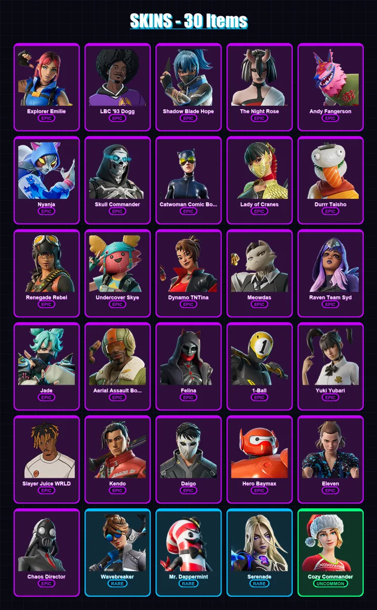 [PC/XBOX/PSN] | Explorer Emilie | LBC '93 Dogg | Shadow Blade Hope | 30 skin | Lv684
