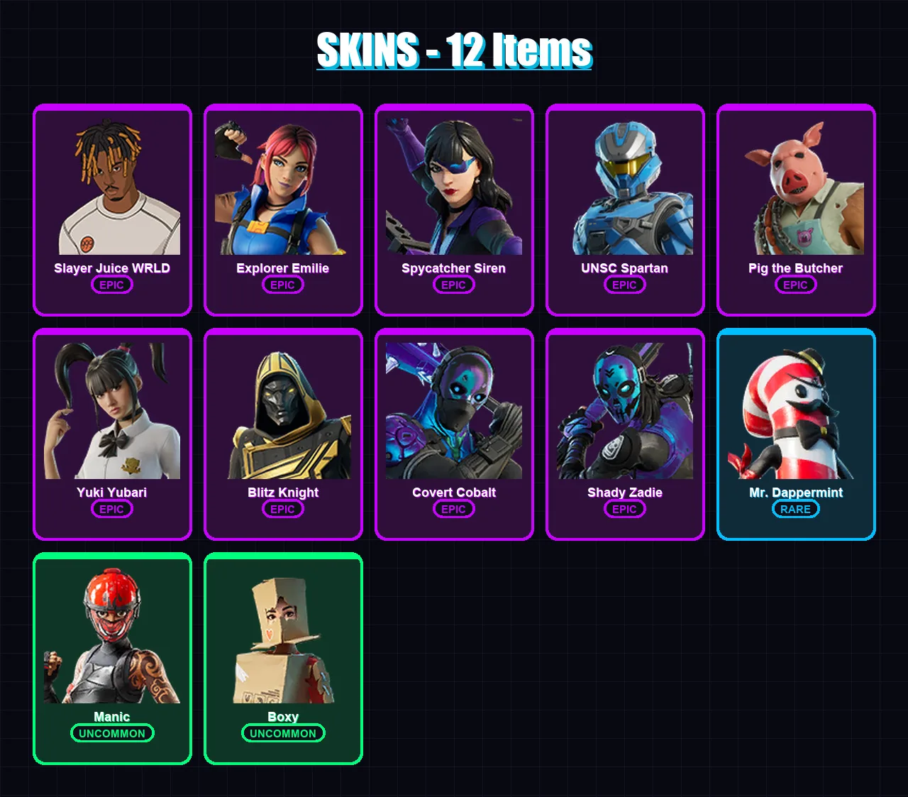 [PC/XBOX/PSN] | Slayer Juice WRLD | Explorer Emilie | Spycatcher Siren | 12 skin | Lv492