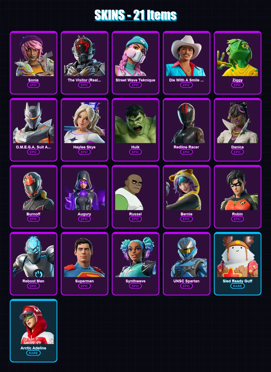 [PC/PSN] | Sonia | The Visitor (Reality Unknown) | Street Wave Teknique | 21 skin | Lv186