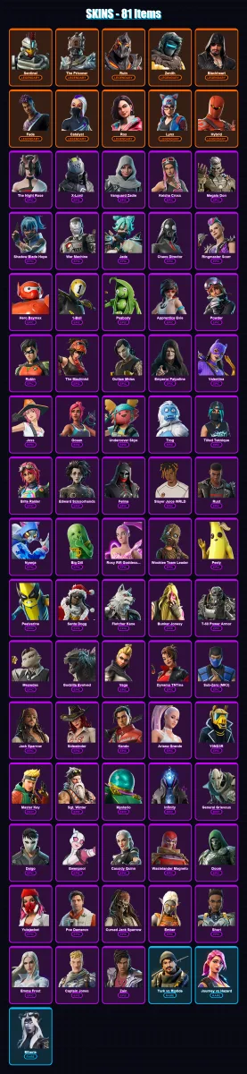 [PS4/PS5/XBOX/PC] | Sentinel | The Prisoner | Ruin | Zenith | Blackheart | 81 skin | 94 pickaxe | 80 emote | 75 glider | Lv1475 — Fortnite account