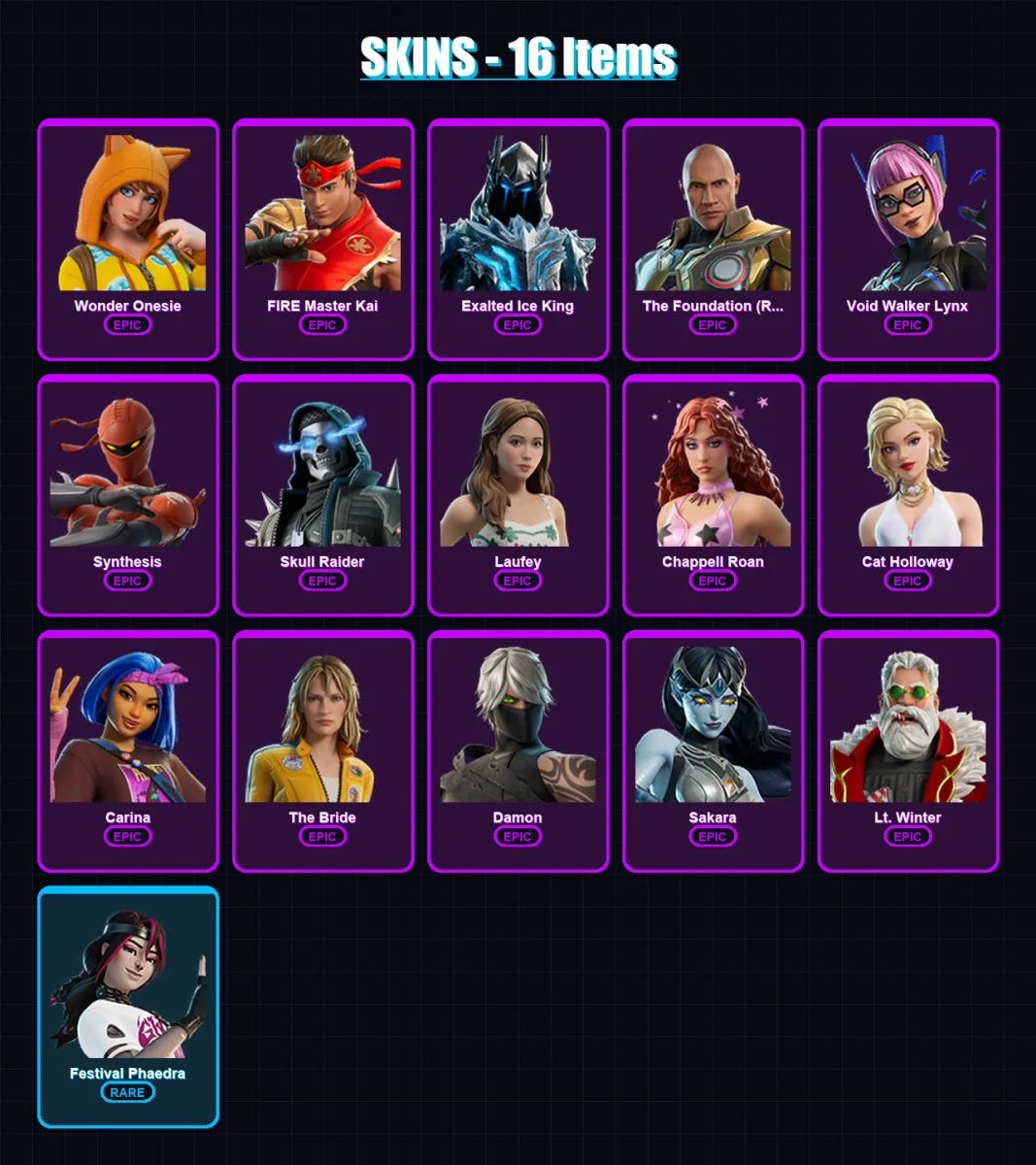 [PC/XBOX] | Wonder Onesie | FIRE Master Kai | Exalted Ice King | 16 skin | Lv67