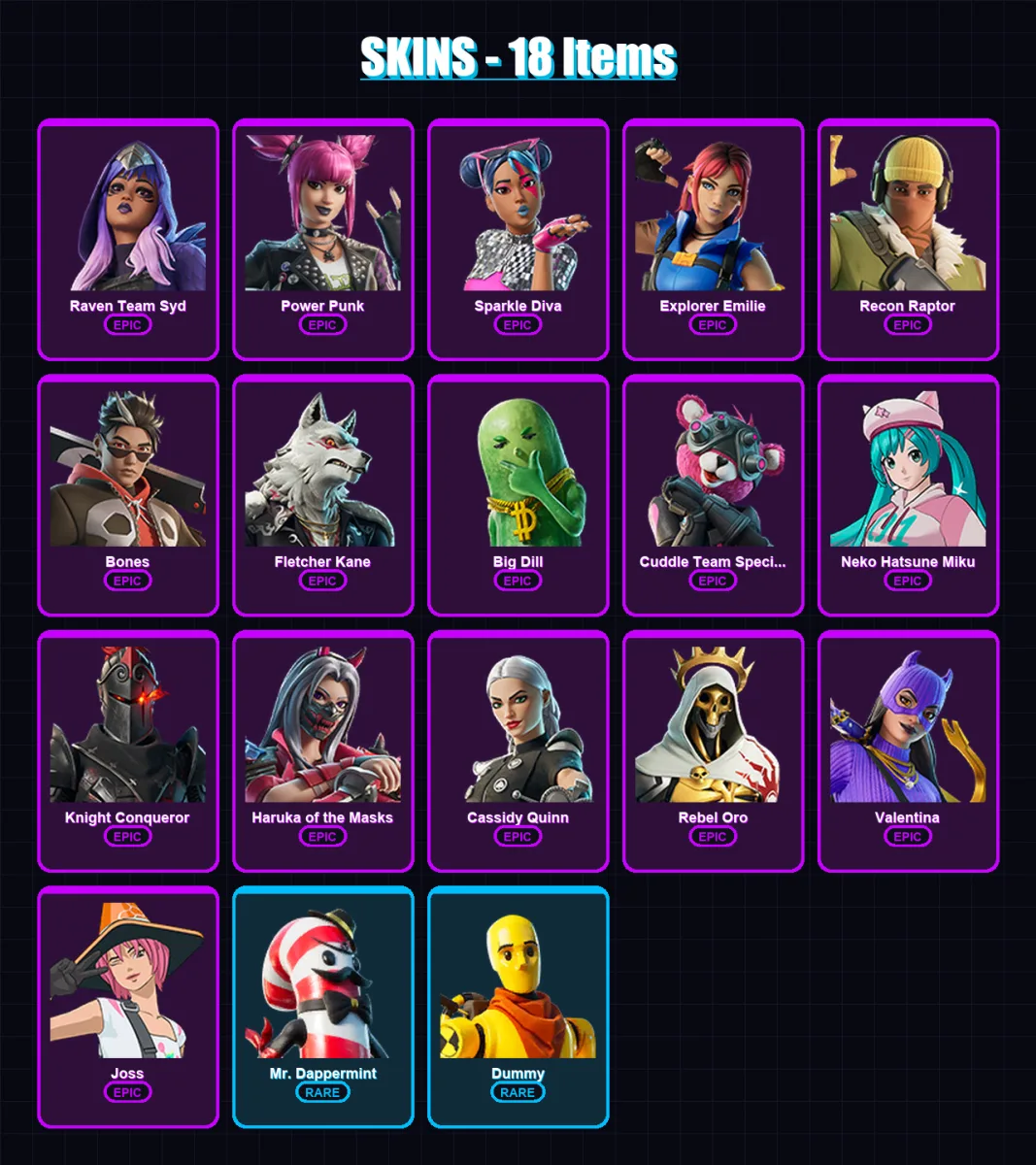 [SWITCH/XBOX/PSN/PC] | Raven Team Syd | Power Punk | Sparkle Diva | 18 skin | Lv157