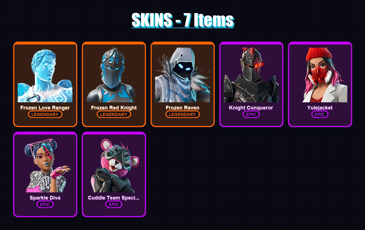 [PC/XBOX/PSN] | Frozen Love Ranger | Frozen Red Knight | Frozen Raven | 7 skin | Lv126