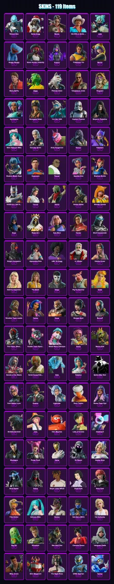 [SWITCH/PSN/PC] | Reboot Man | Santa Dogg | Bones | Die With A Smile Bruno | Jade | 119 skin | 149 pickaxe | 102 emote | 84 glider | Lv1082