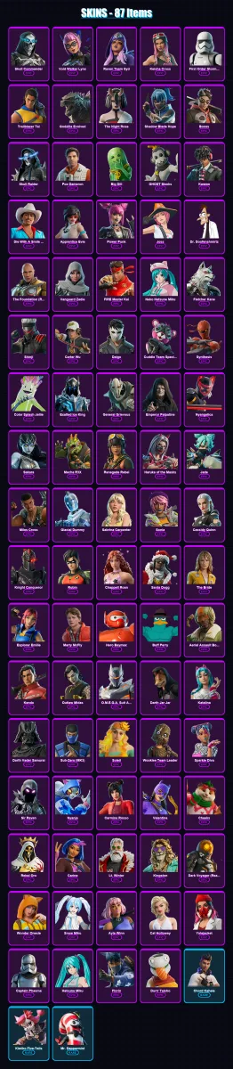 [PS4/PS5/XBOX/PC] | Skull Commander | Void Walker Lynx | Raven Team Syd | 87 skin | Lv881