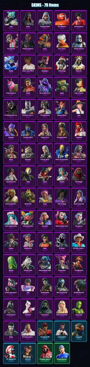 [PC/XBOX/PSN] | Jade | Felina | Vanguard Zadie | Hero Baymax | Carmine Rosso | 79 skin | 77 pickaxe | 49 emote | 36 glider | Lv586