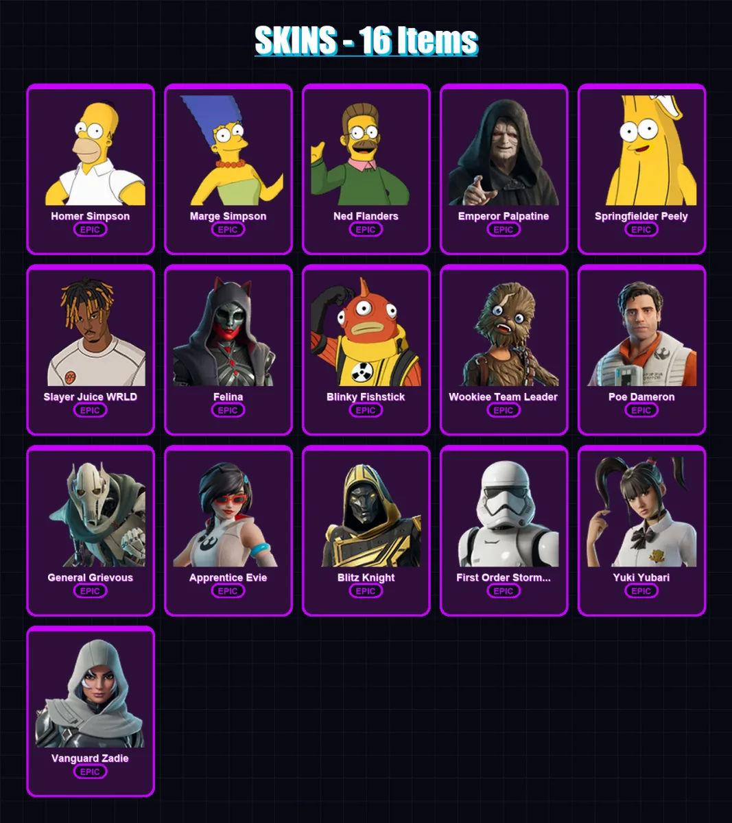 [PC/XBOX/PSN] | Homer Simpson | Marge Simpson | Ned Flanders | 16 skin | Lv519 — Fortnite account