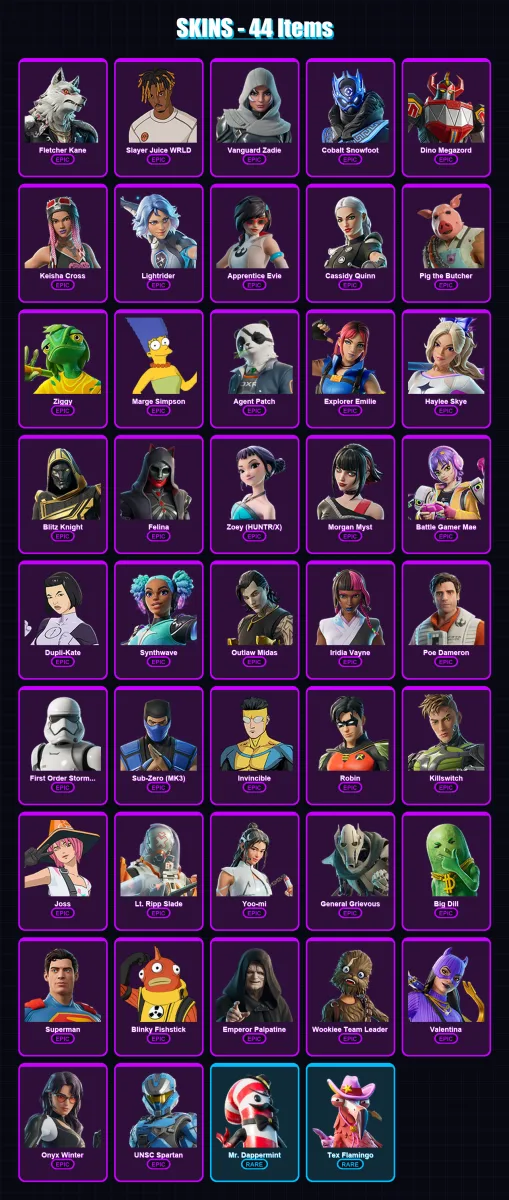 [PS4/PS5/XBOX/PC] | Fletcher Kane | Slayer Juice WRLD | Vanguard Zadie | 44 skin | Lv767