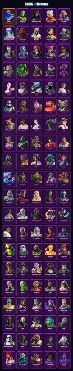 [SWITCH/XBOX/PSN/PC] | Fusion | Kyran Aryk | Emperor Palpatine | Durrr Taisho | Ayla Winn | 118 skin | 147 pickaxe | 113 emote | 86 glider | Lv2415 — Fortnite account
