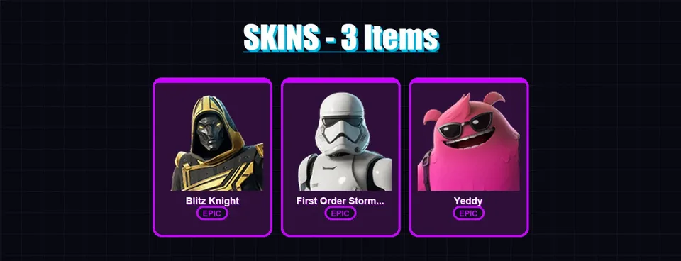 [PC/XBOX/PSN] | Blitz Knight | First Order Stormtrooper | Yeddy | 3 skin | 15 pickaxe | 10 emote | 14 glider | Lv72 — main preview