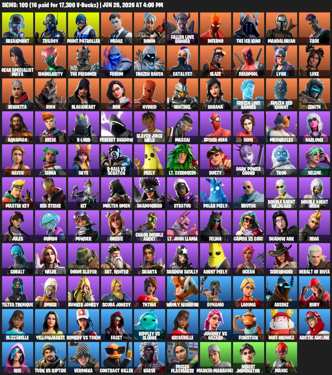 109 | Wonder — Fortnite account