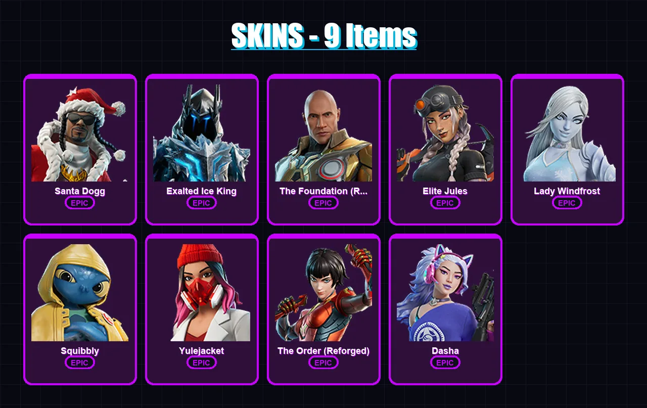 [PC/XBOX/PSN] | Santa Dogg | Exalted Ice King | The Foundation (Reforged) | 9 skin | Lv168