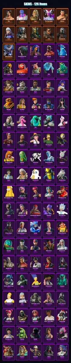 [PC/PSN] | Raz | Kymera | Zeus | The Cube Queen | Menace | 126 skin | 215 pickaxe | 156 emote | 156 glider | Lv2853