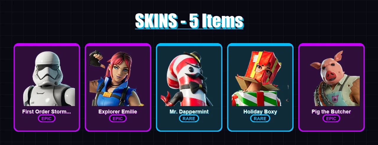 [PC/XBOX] | First Order Stormtrooper | Explorer Emilie | Mr. Dappermint | 5 skin | Lv109