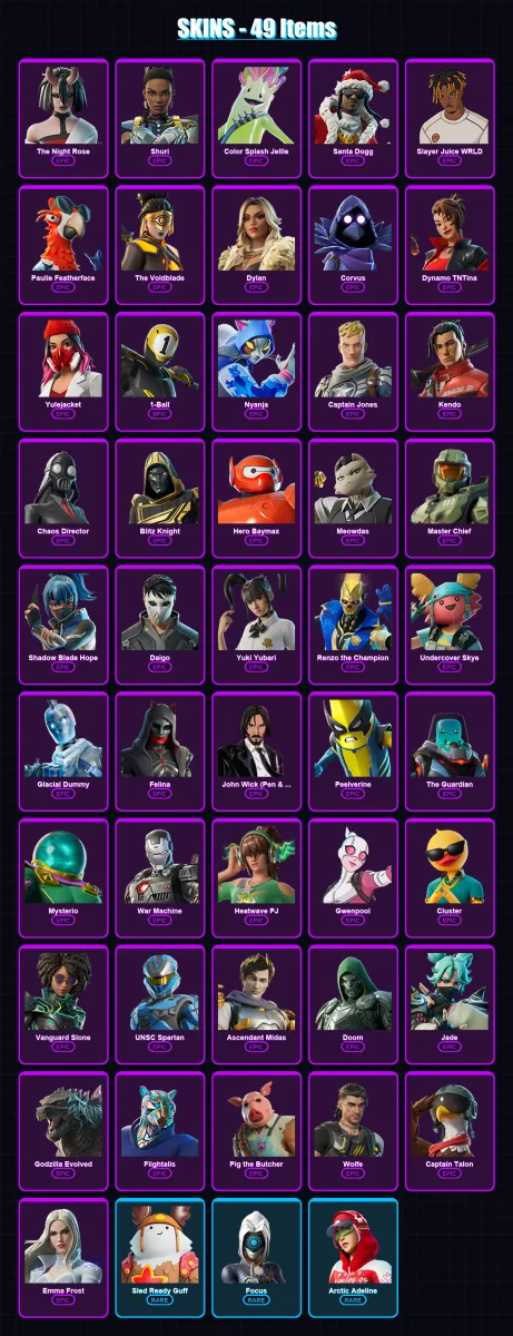 [PS4/PS5/XBOX/PC] | The Night Rose | Shuri | Color Splash Jellie | 49 skin | Lv1303