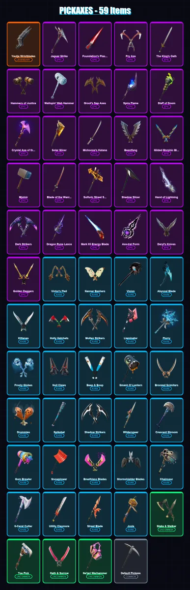 [PC/XBOX/PSN] | Ronin | Raz | Snap | Malice | Glimmer | 60 skin | 59 pickaxe | 32 emote | 45 glider | Lv609