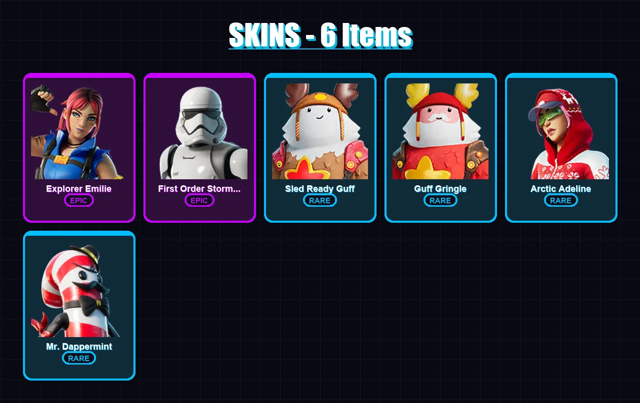 [PC/XBOX/PSN] | Explorer Emilie | First Order Stormtrooper | Sled Ready Guff | 6 skin | Lv126