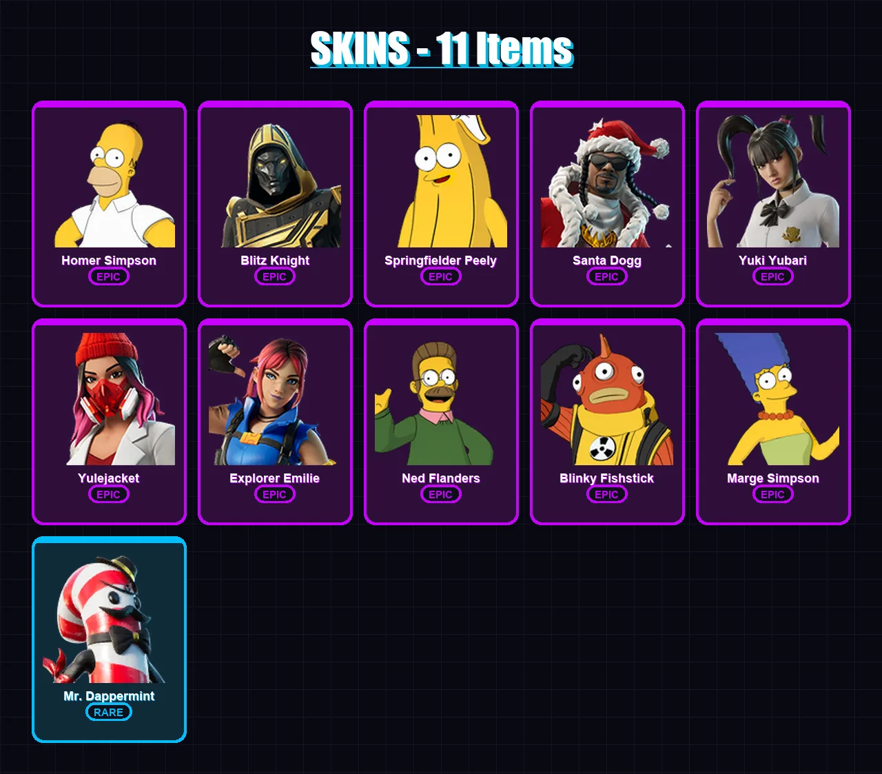[SWITCH/XBOX/PSN/PC] | Homer Simpson | Blitz Knight | Springfielder Peely | 11 skin | Lv548
