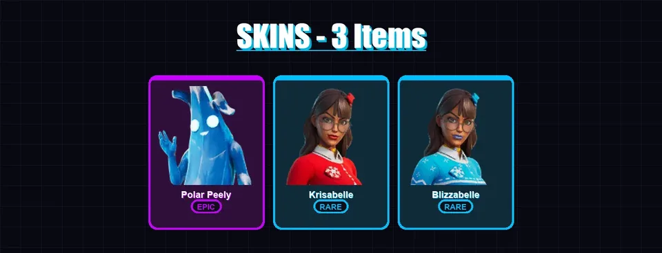 [PC/XBOX/PSN] | Polar Peely | Krisabelle | Blizzabelle | 3 skin | 10 pickaxe | 5 emote | 7 glider | Lv62 — main preview