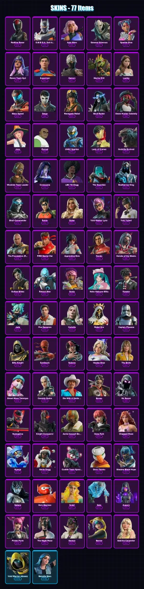 [PC/PSN] | Redline Racer | O.M.E.G.A. Suit Alpha | Ayla Winn | General Grievous | Sparkle Diva | 77 skin | 73 pickaxe | 40 emote | 36 glider | Lv196 — Fortnite account