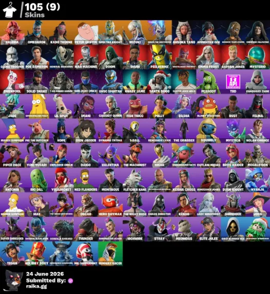 PC/PSN/XBOX 105 skins Omegarok — Fortnite account