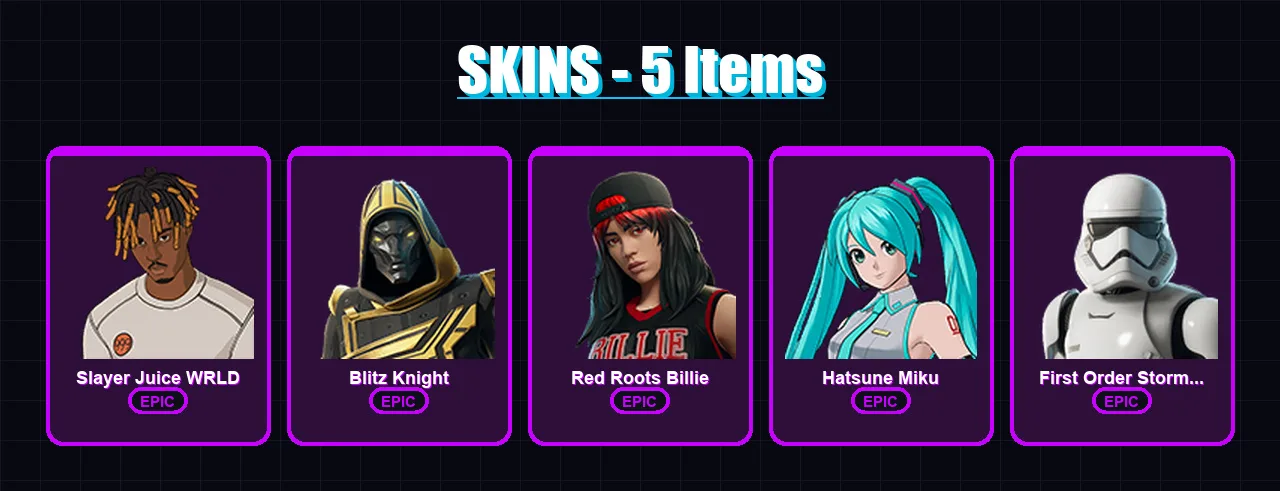 [PC/XBOX/PSN] | Slayer Juice WRLD | Blitz Knight | Red Roots Billie | 5 skin | Lv286