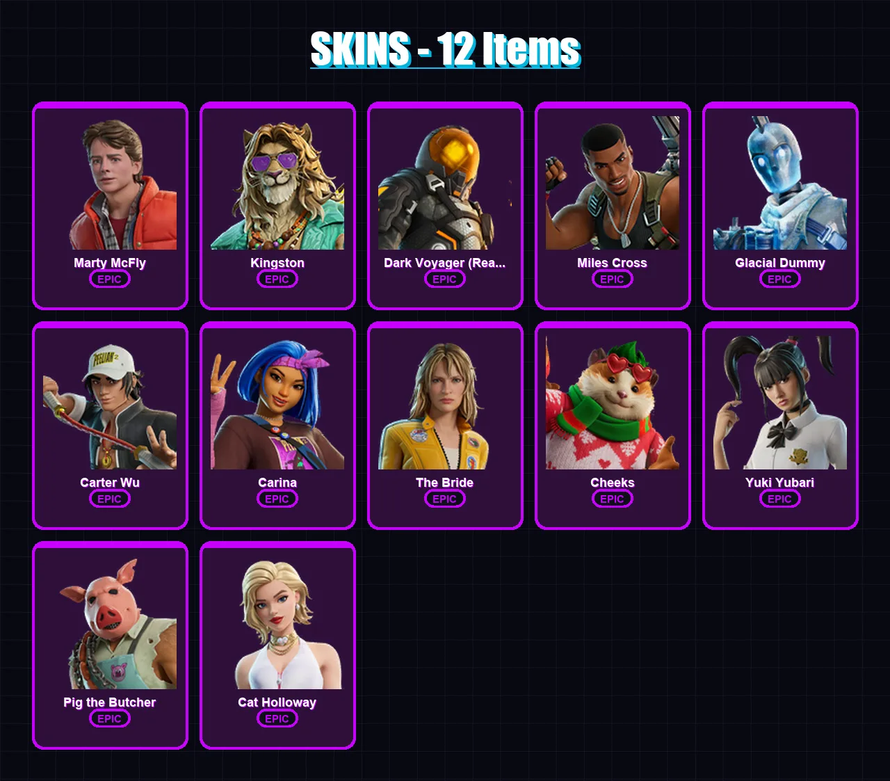 [PS4/PS5/XBOX/PC] | Marty McFly | Kingston | Dark Voyager (Reality Redacted) | 12 skin | Lv315