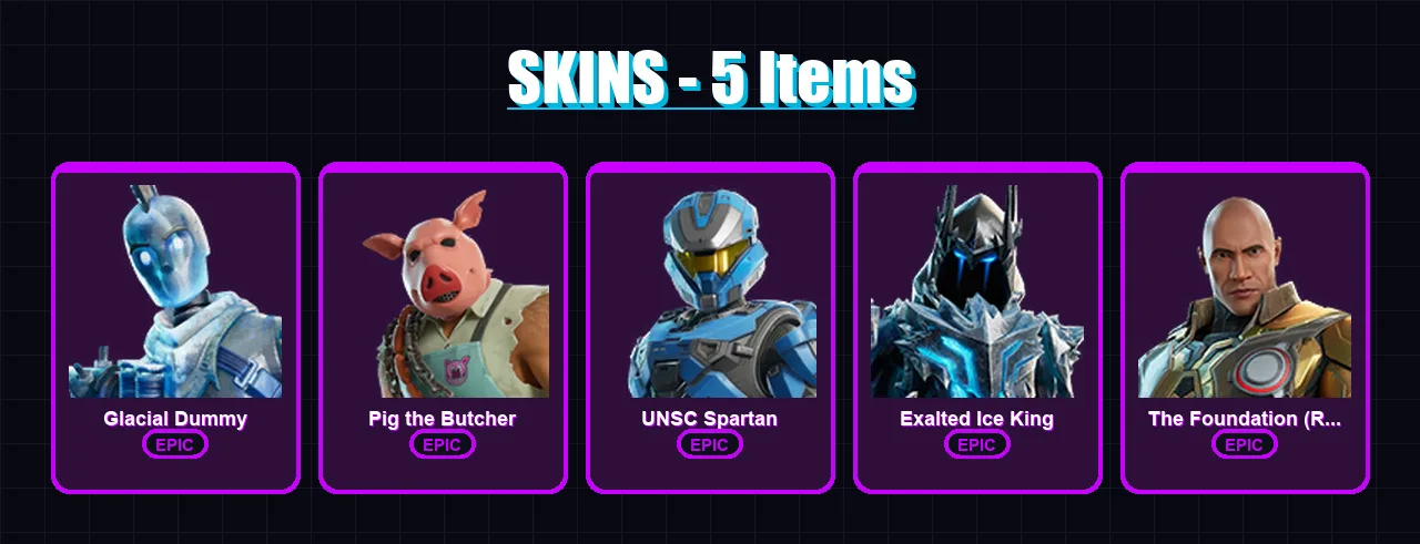 [PC/XBOX/PSN] | Glacial Dummy | Pig the Butcher | UNSC Spartan | 5 skin | Lv430