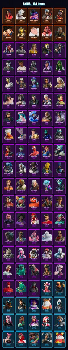 [PC/XBOX/PSN] | Joltara | Snap | Galaxy Grappler | Ronin | Blaze | 104 skin | 121 pickaxe | 66 emote | 69 glider | Lv921