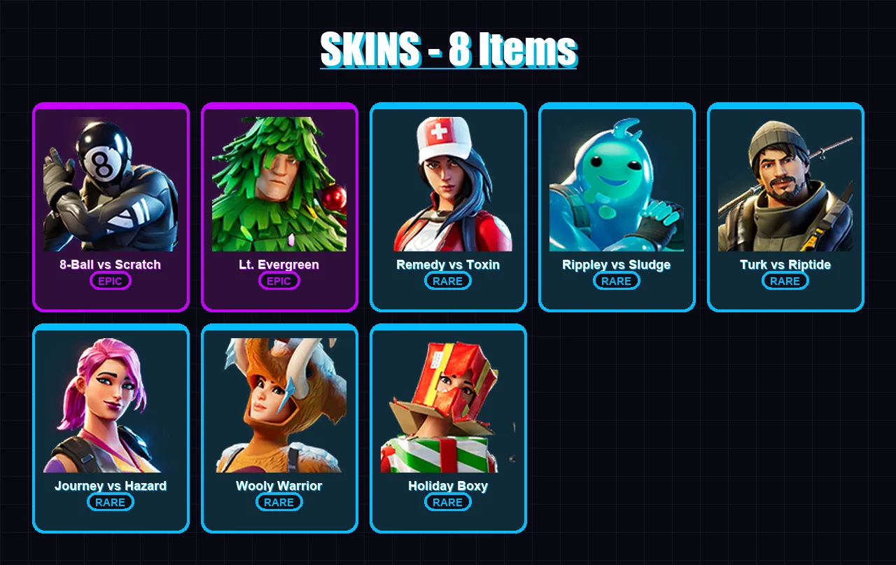 [SWITCH/XBOX/PSN/PC] | 8-Ball vs Scratch | Lt. Evergreen | Remedy vs Toxin | 8 skin | Lv238