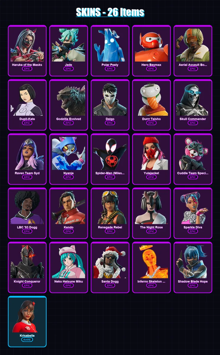 [PS4/PS5/XBOX/PC] | Haruka of the Masks | Jade | Polar Peely | 26 skin | Lv456