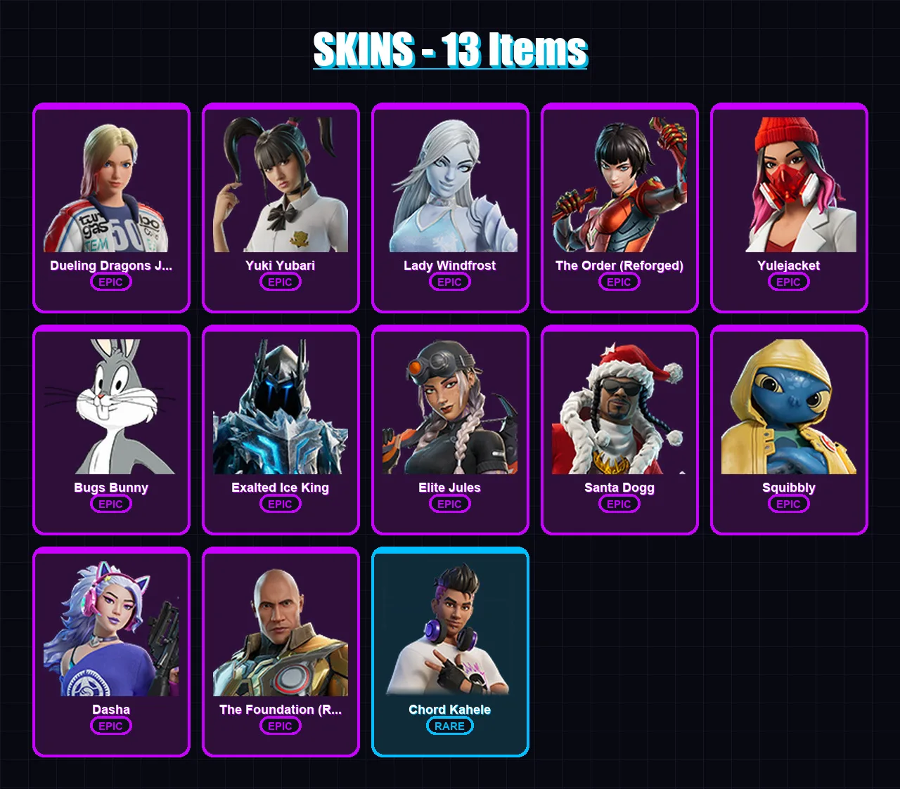[PC/PSN] | Dueling Dragons Jackie | Yuki Yubari | Lady Windfrost | 13 skin | Lv430