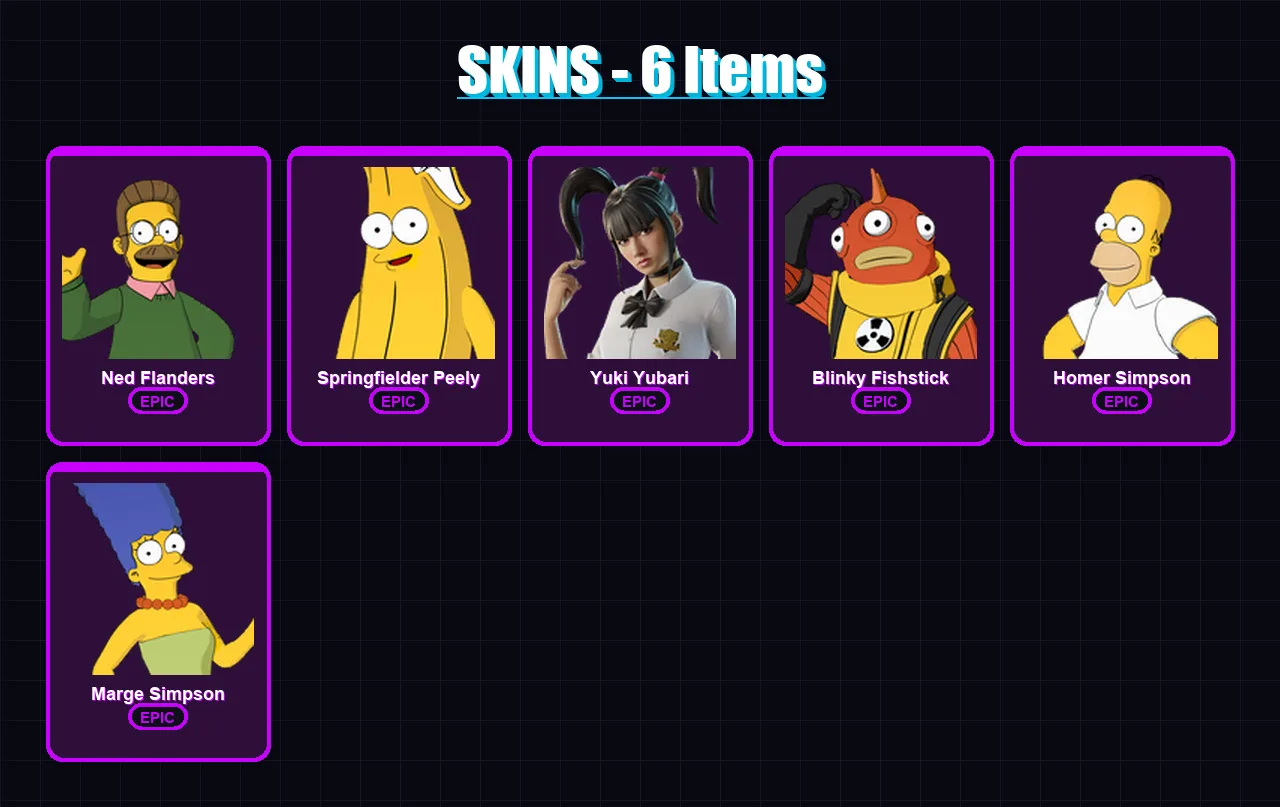 [PC/XBOX/PSN] | Ned Flanders | Springfielder Peely | Yuki Yubari | 6 skin | Lv194