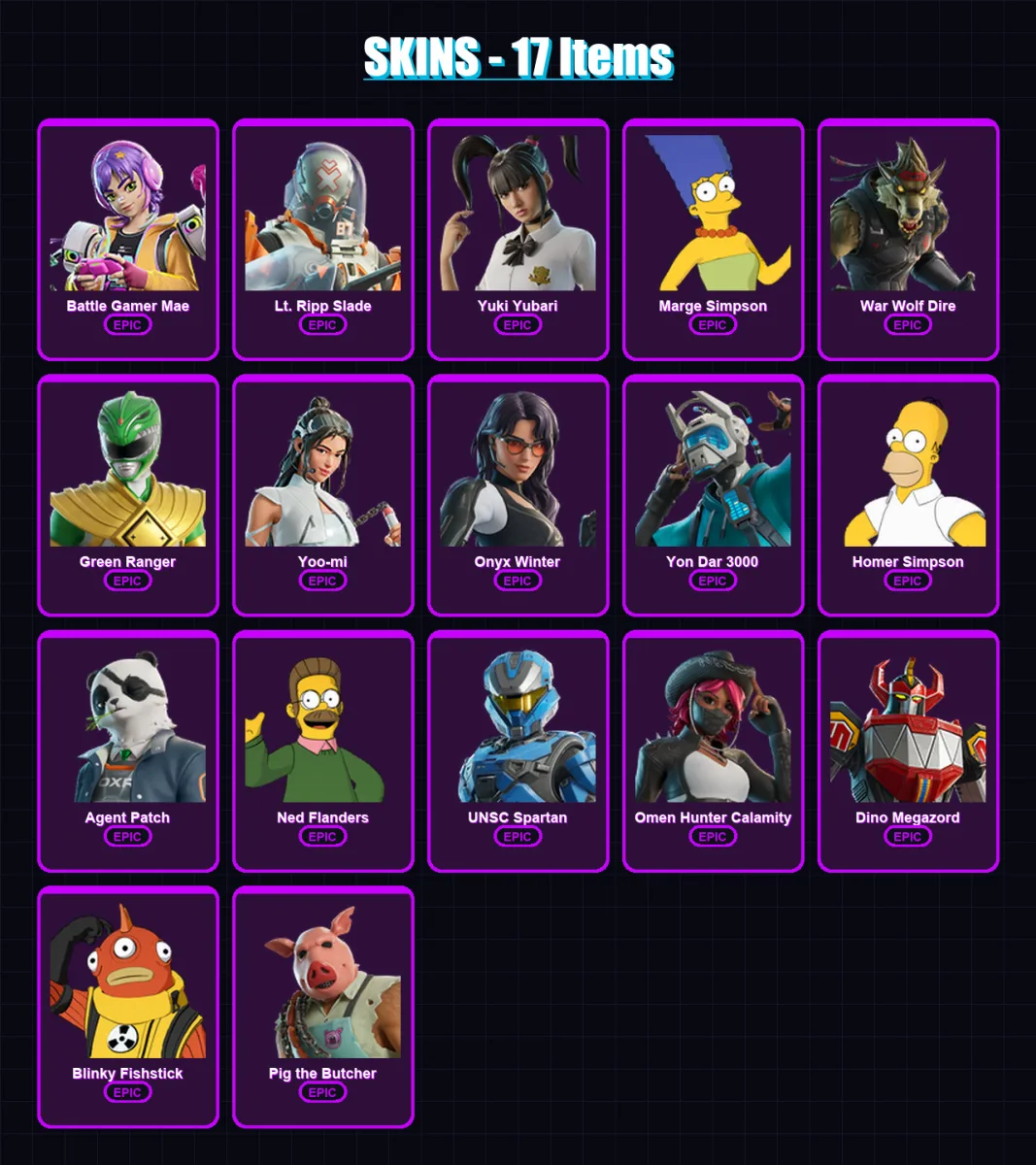 [PS4/PS5/XBOX/PC] | Battle Gamer Mae | Lt. Ripp Slade | Yuki Yubari | 17 skin | Lv281