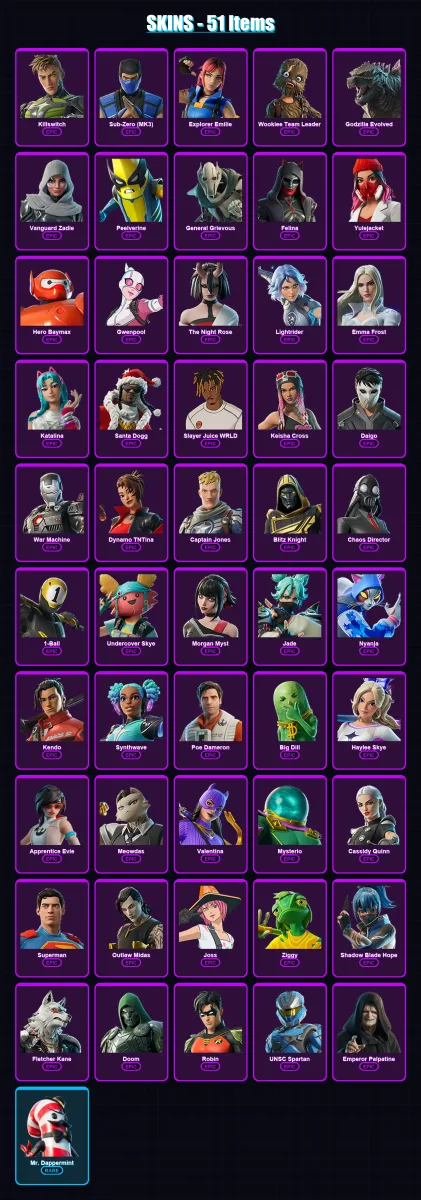 [PS4/PS5/XBOX/PC] | Killswitch | Sub-Zero (MK3) | Explorer Emilie | 51 skin | Lv689