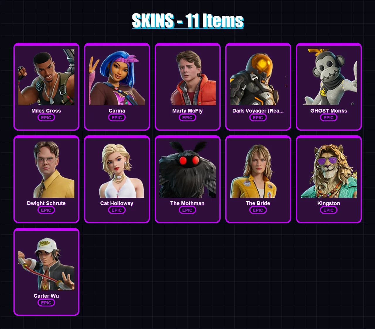 [PC/XBOX/PSN] | Miles Cross | Carina | Marty McFly | 11 skin | Lv319