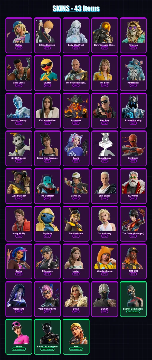 [PS4/PS5/XBOX/PC] | Malibu | Ichigo Kurosaki | Lady Windfrost | 43 skin | Lv557