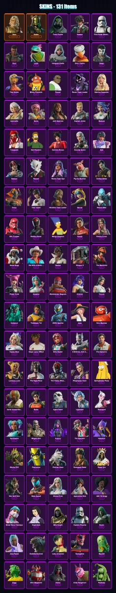 [PC/PSN] | Zeus | Hades | Toxic Fusion | Kwame | First Order Stormtrooper | 131 skin | 170 pickaxe | 135 emote | 102 glider | Lv2224 — Fortnite account