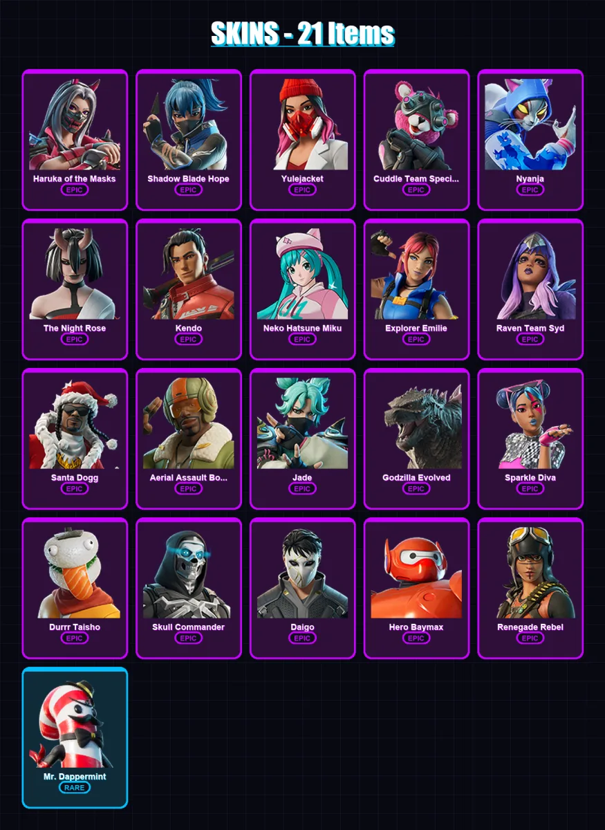 [PC/XBOX/PSN] | Haruka of the Masks | Shadow Blade Hope | Yulejacket | 21 skin | Lv365