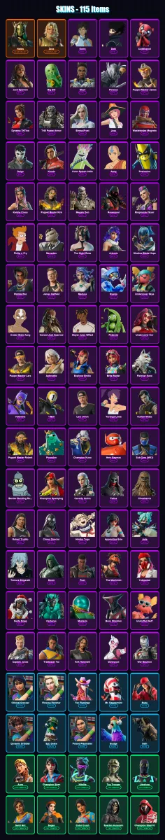 [PC] | Hades | Zeus | Korra | Dabi | Cuddlepool | 115 skin | 92 pickaxe | 66 emote | 60 glider | Lv1317