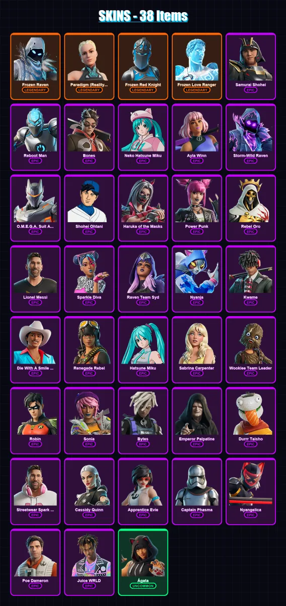[PC/XBOX/PSN] | Frozen Raven | Paradigm (Reality-659) | Frozen Red Knight | 38 skin | Lv76 — Fortnite account
