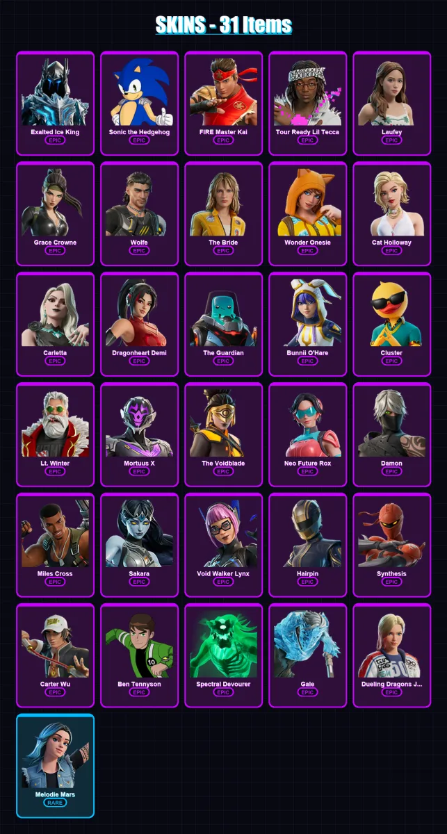 [PC/XBOX/PSN] | Exalted Ice King | Sonic the Hedgehog | FIRE Master Kai | 31 skin | Lv163
