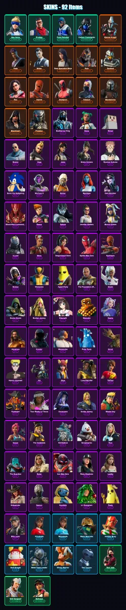 [PC/XBOX/PSN] | Neo Versa | Prodigy | Point Patroller | Carbon Commando | Eternal Knight | 92 skin | 107 pickaxe | 99 emote | 96 glider | Lv1384