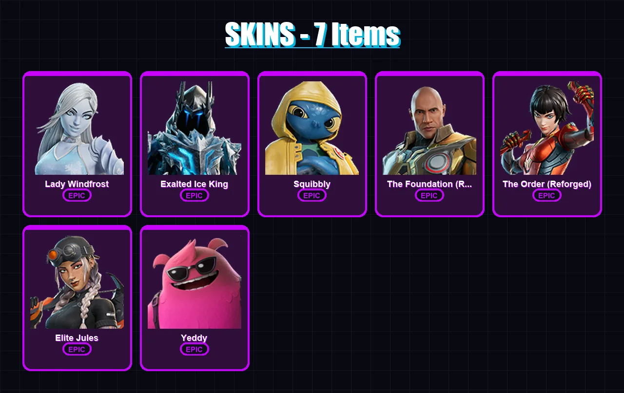 [PC/XBOX/PSN] | Lady Windfrost | Exalted Ice King | Squibbly | 7 skin | Lv70